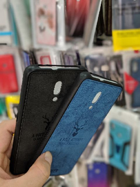 Ốp lưng Oppo Reno chống sốc vải mềm đầu hươu cao cấp