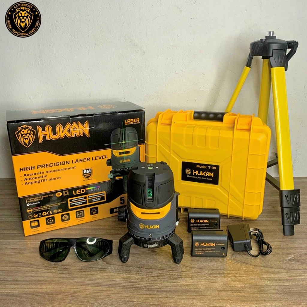 Máy bắn cos, cân bằng laze Hukan HK-T99 bóng led 5 tia xanh siêu sáng