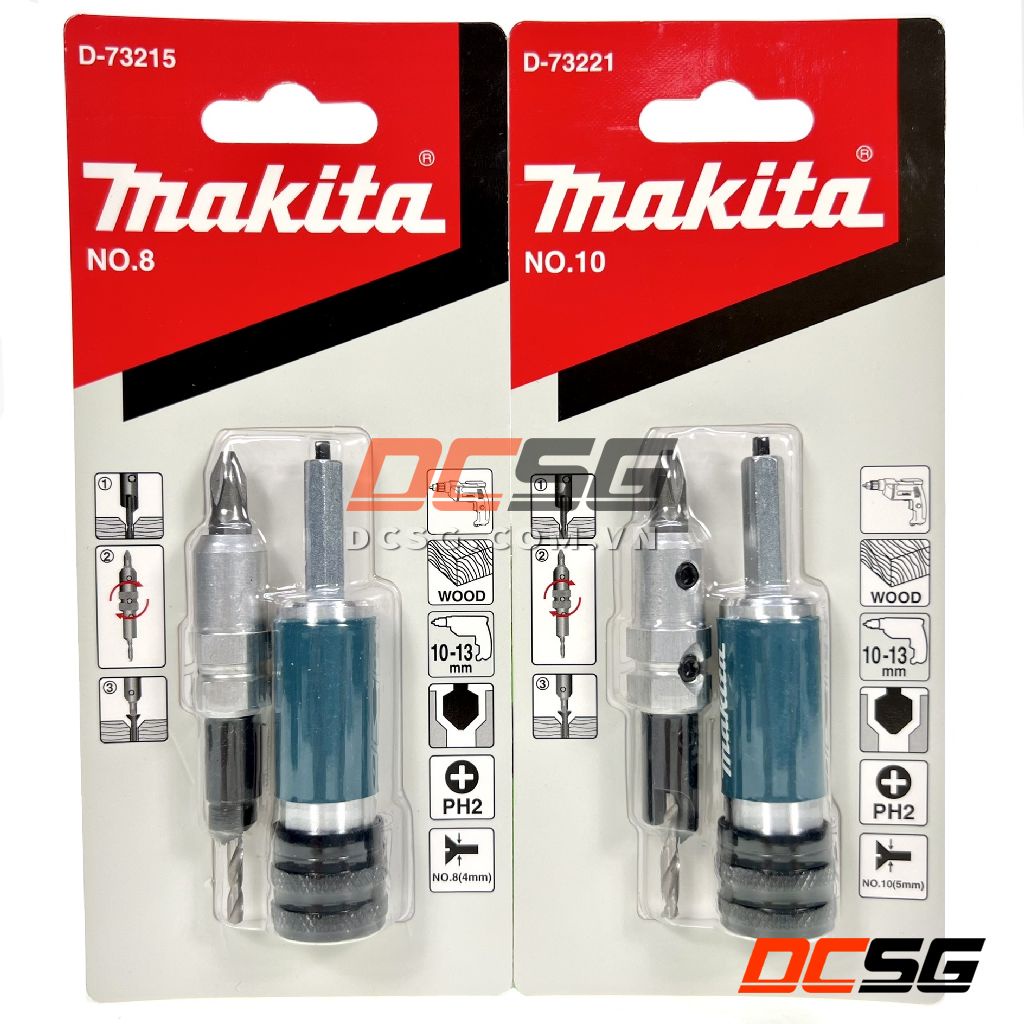 Mũi khoan mồi âm vít và vặn vít (2.8mm-M4/ 3.2mm-M5) 3 trong 1 Makita (chọn phân loại) | DCSG