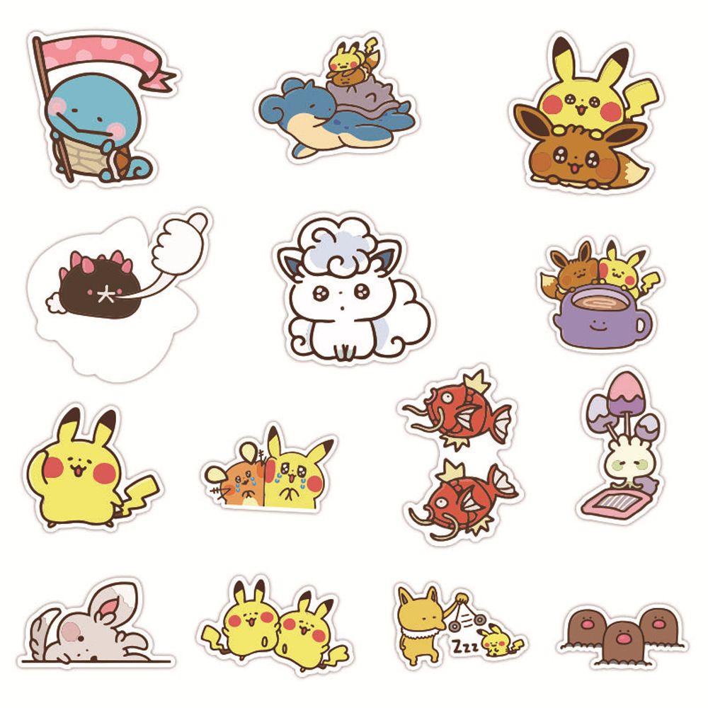 PEWANY Miếng Dán Trang Trí Va Li / Guitar Hình Pikachu Dễ Thương Xinh Xắn