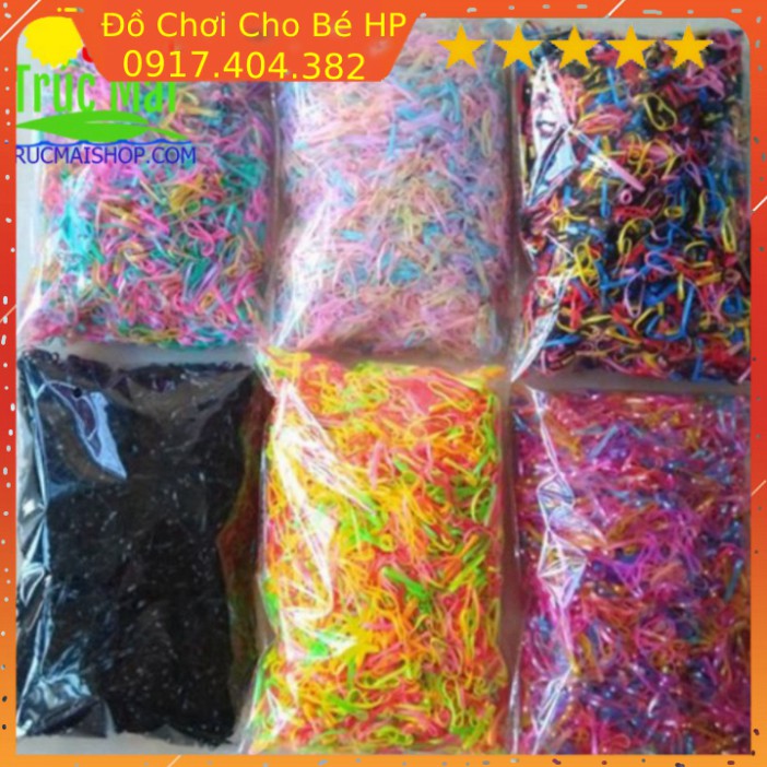 [SIÊU SALE] Chun buộc tóc trơn không làm hư tóc bé gái "100g = 2000 cái" ✅  Đồ Chơi Trẻ Em HP