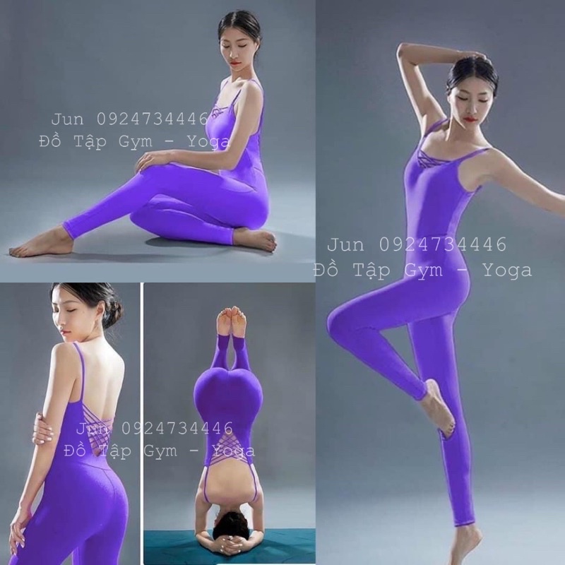 Jumpsuit dây chéo tập yoga gym đi chơi