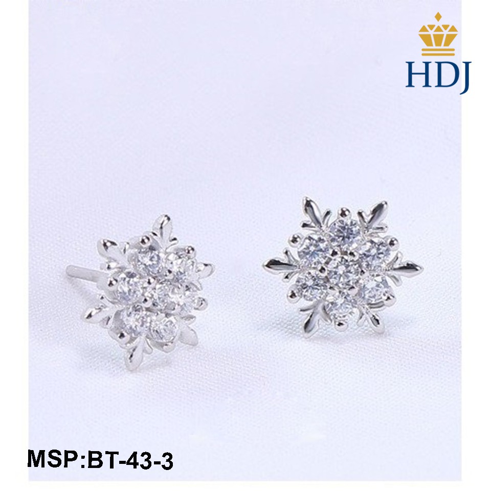 Khuyên tai bạc Ý Hình Hoa tuyết xinh xắn trang sức HDJ mã BT-43-3 Hàng Đẹp