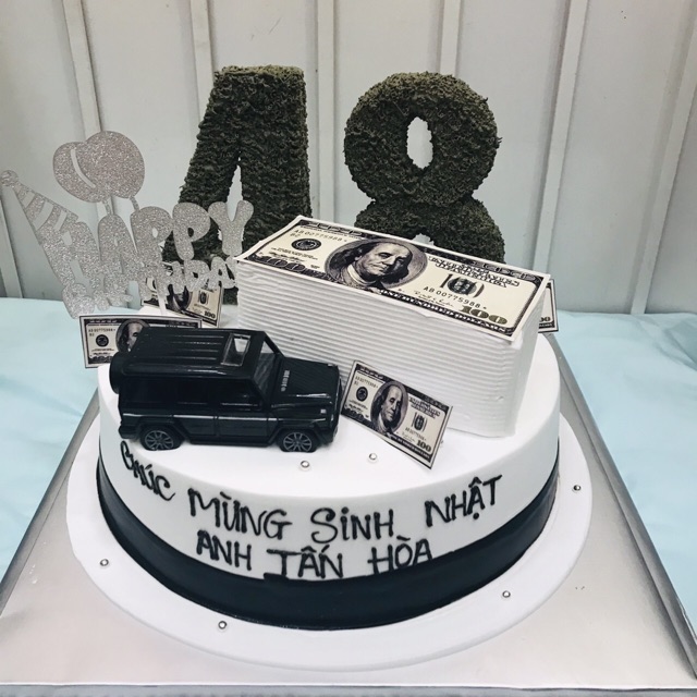 Xe Mecerdes mini trang trí bánh sinh nhật