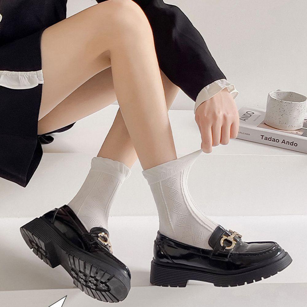 Vớ Mềm Đính Nơ Họa Tiết Hoa Phong Cách Lolita Nhật Bản Cho Nữ
