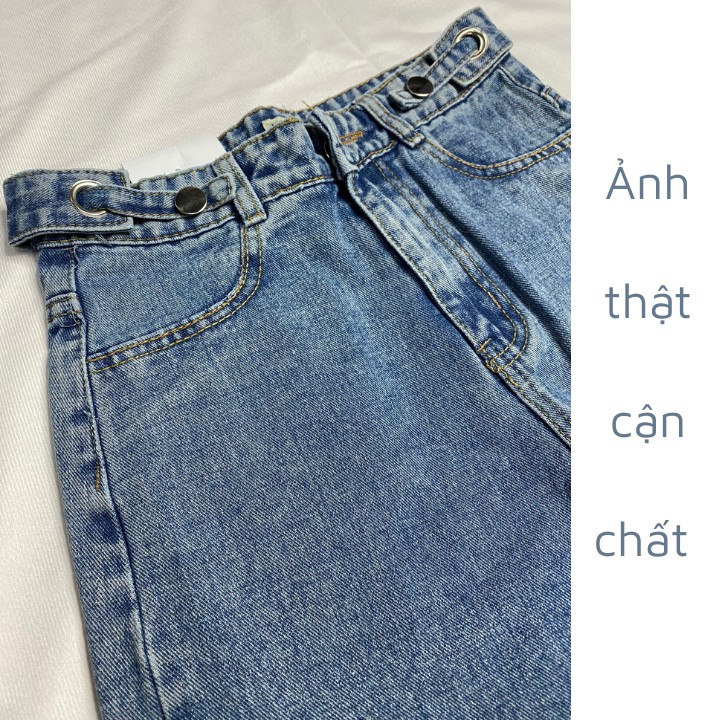 Quần Jean Ống Rộng Đai Thắt Eo Cá Tính Form Ulzzang Unisex phong cách Hàn Quốc mặc lên cực tôn dáng RÔ STORE QD20 | BigBuy360 - bigbuy360.vn