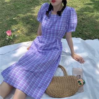 Đầm Tím Kẻ Sọc