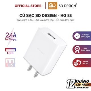 Củ sạc HG88 chính hãng SD DESIGN 2.4A hỗ trợ cho điện thoại i p h o n e Samsung Oppo Xiaomi Pin Dự Phòng