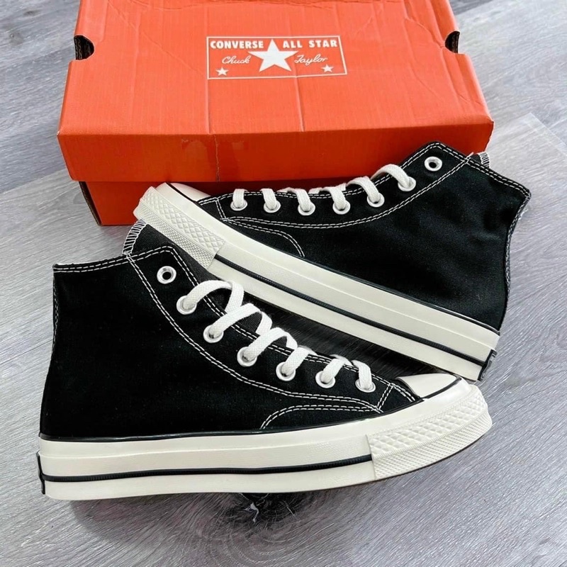 Giày Thể Thao MHSneakers CV Cổ Cao Và Cổ Thấp Màu Đen, Kem