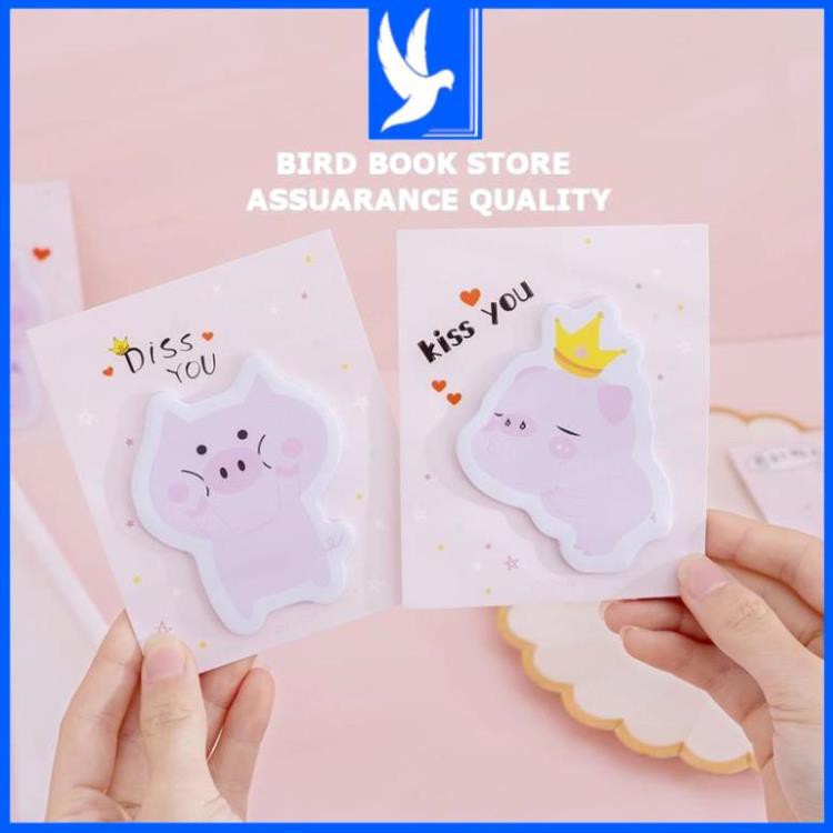 Giấy Note hoạt hình Heo xinh 𝑭𝒓𝒆𝒆𝒔𝒉𝒊𝒑 Bird Book