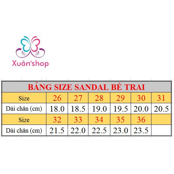 Sandal da mềm cho bé trai (s26-36)