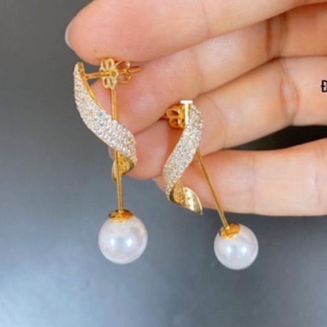 Bông tai nữ bạc mẫu mới, Đeo được 2 kiểu sang Trọng  tinh tế cho các chị em Mainomi Shop Bạc Xinh