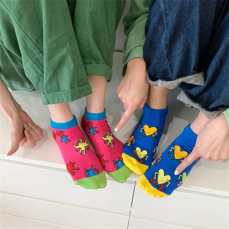 Bộ 4 Đôi Vớ cotton Thoáng Khí In Hoạt Hình Dễ Thương Cho Nữ