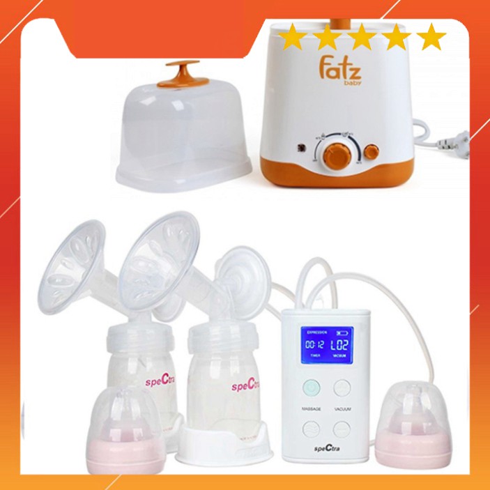 Mua Máy Hút Sữa Spectra 9PLUS tặng Máy Hâm Nóng Và Tiệt Trùng 2 Bình Cổ Rộng FatzBaby FB3012SL