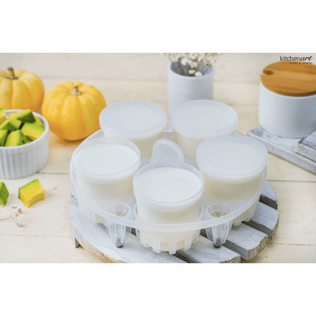 Phụ kiện bộ cốc làm sữa chua/ caramen/ flan Instant Brands kèm nắp đậy và giá đỡ dùng cho nồi áp suất Instant Pot