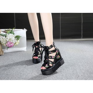 (Có hình thật) Giày Sandal nữ đế xuồng cá tính 87HOADEN