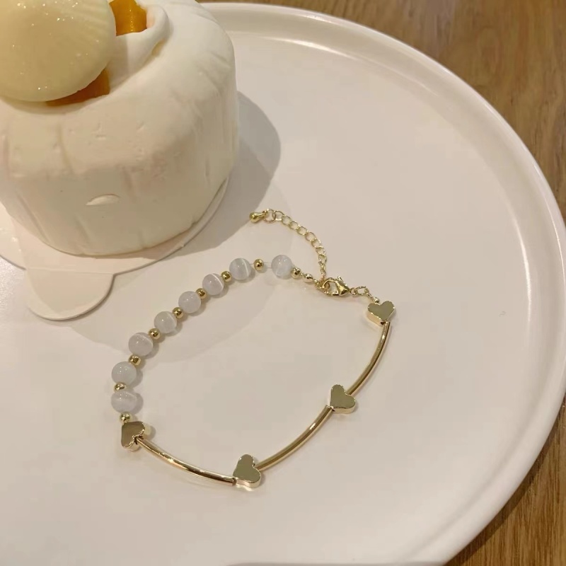 Vòng Tay Bạc Mặt Hình Trái Tim Thời Trang Thanh Lịch Cho Nữ