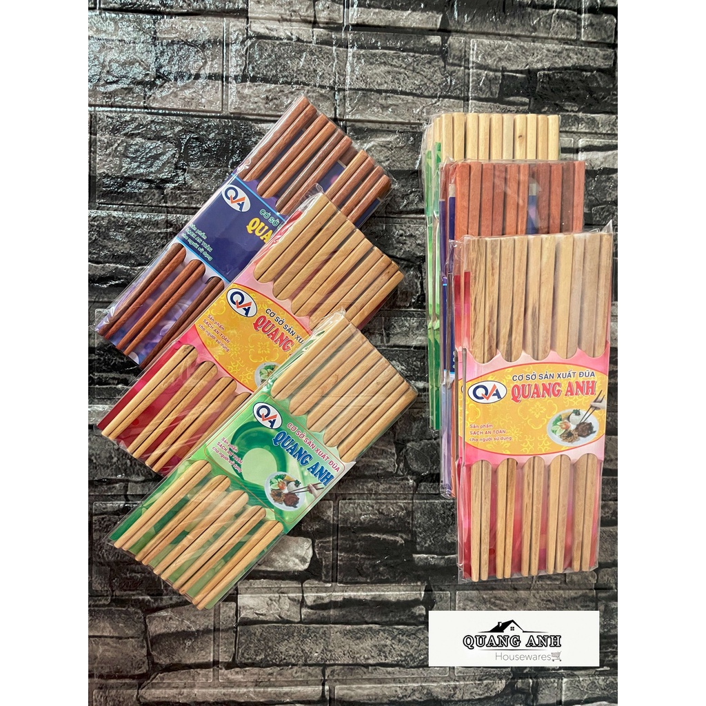 Đũa gỗ vàng Quang Anh ' lan chi tem xanh 10 đôi