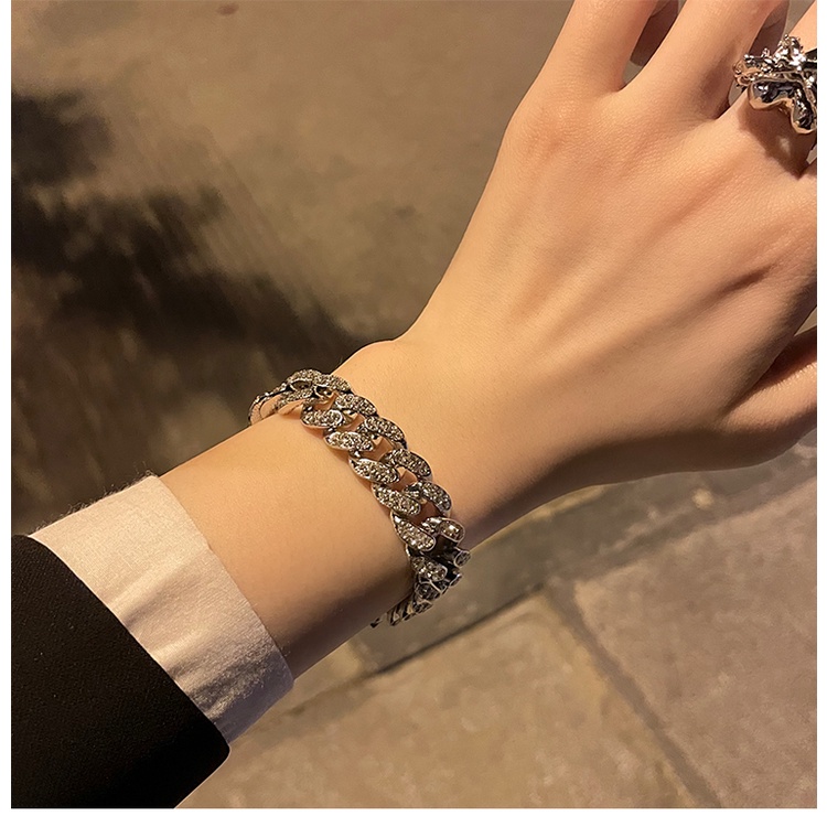 Vòng Tay Đính Đá Phong Cách hip hop Thời Trang Cho Nam Và Nữ