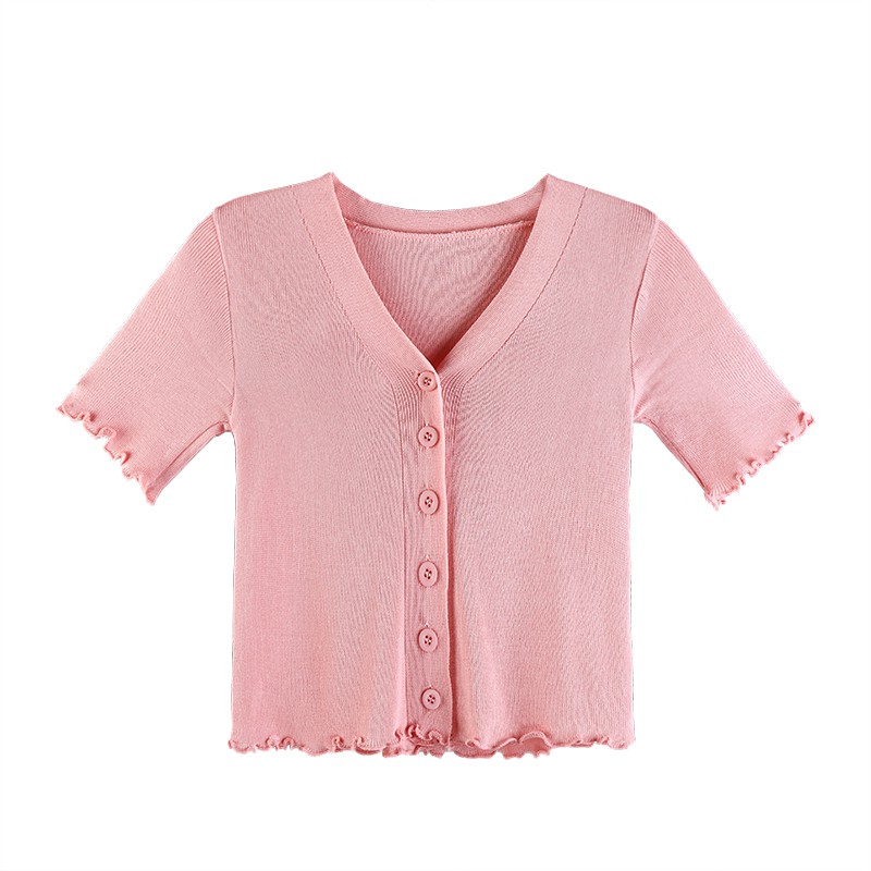 Áo Len Nữ Tay Ngắn Cổ Chữ V Thời Trang Quyến Rũ | BigBuy360 - bigbuy360.vn