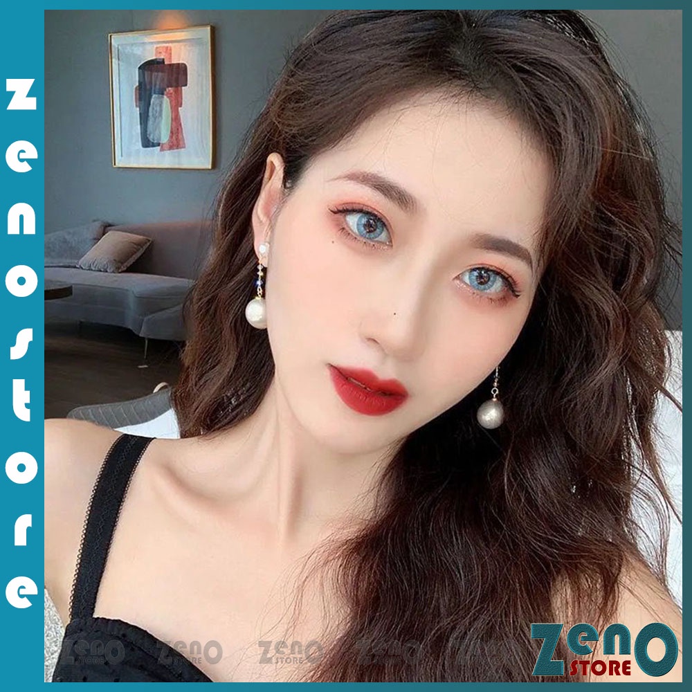 Khuyên tai ZenO bạc Ý KT11 phong cách Hàn Quốc, bông tai tua dài  bạc S925