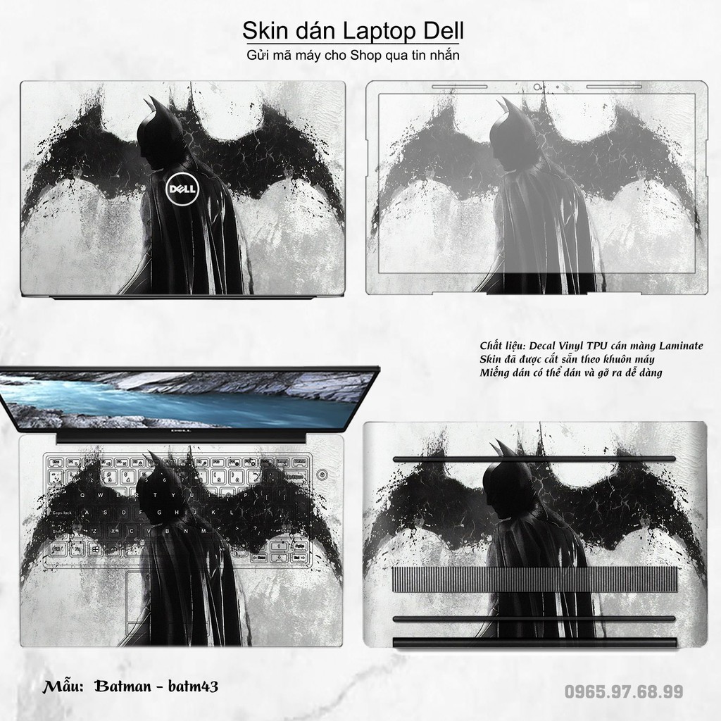 Skin dán Laptop Dell in hình Người dơi _nhiều mẫu 2 (inbox mã máy cho Shop)