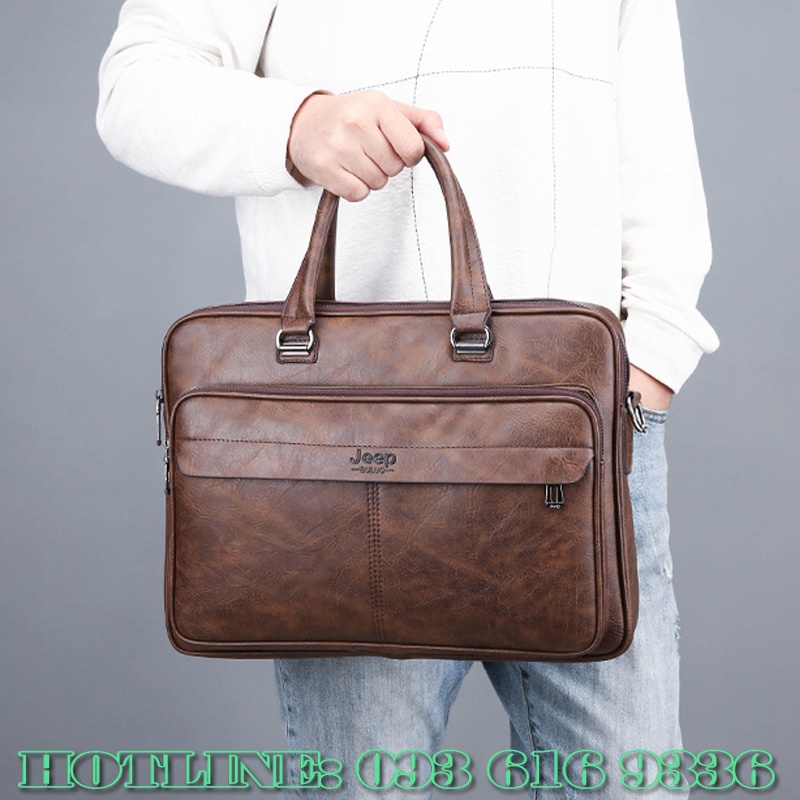 Cặp da công sở 🌟𝐅𝐑𝐄𝐄 𝐒𝐇𝐈𝐏🌟 Cặp da nam nữ JEEP thời trang phong cách - slc.vn