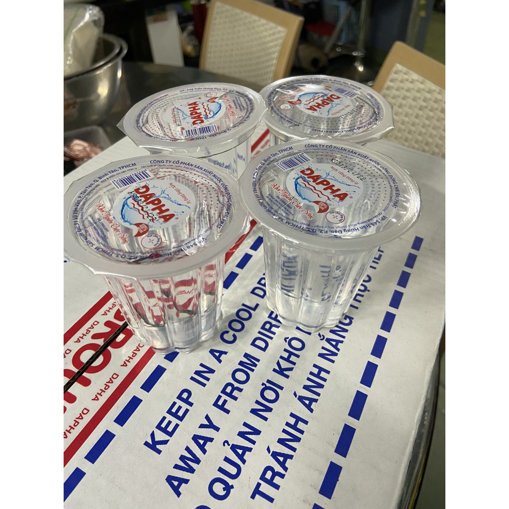 Thùng 48 Ly Nước Suối Tinh Khiết Dapha Ly Nhựa 170ml Đãi Đám Tiệc - Kèm Ống Hút HSD 13-04-22