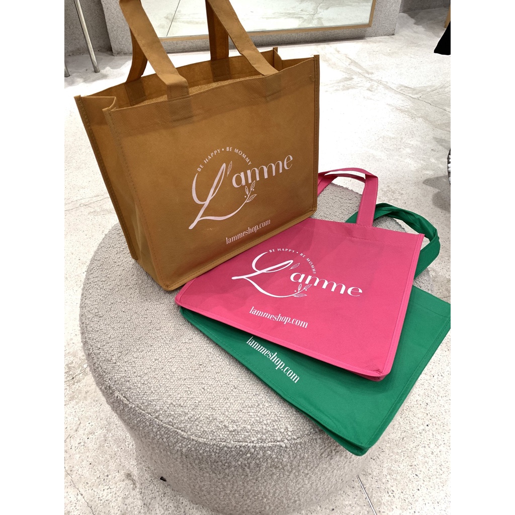 Túi vải không dệt 3 màu trendy siêu bền, chất liệu bảo vệ môi trường thiết kế bởi L'amme