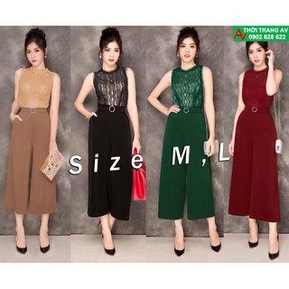 Jumpsuit - Đồ bay lửng ống rộng phối ren đầy sang trọng - AV5900