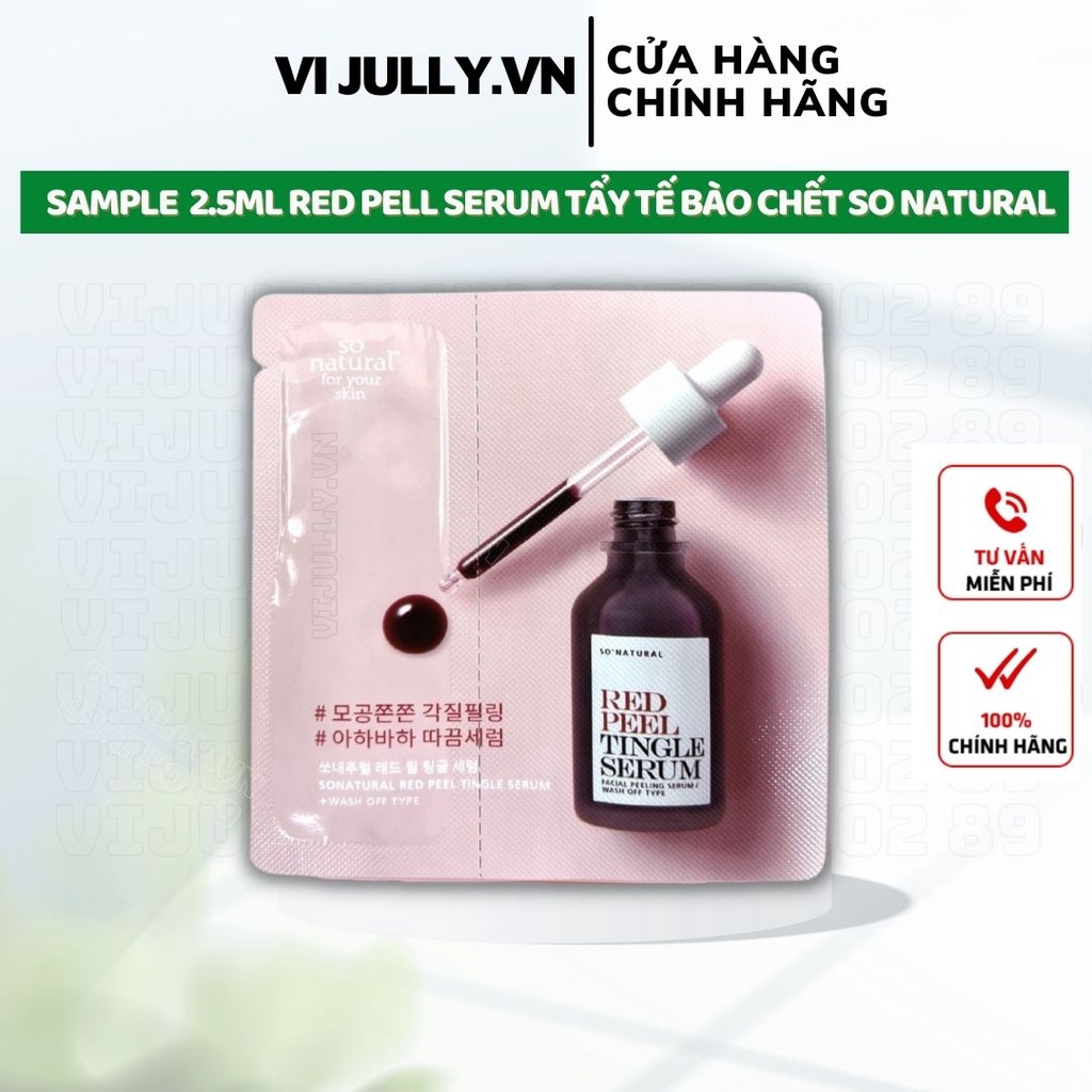 Tinh Chất Red Peel Tingle Serum Sample Dạng Gói So Natural gói 2,5ml, Tẩy Tế Bào Chết Redpeel, Tái Tạo Da Sinh Học