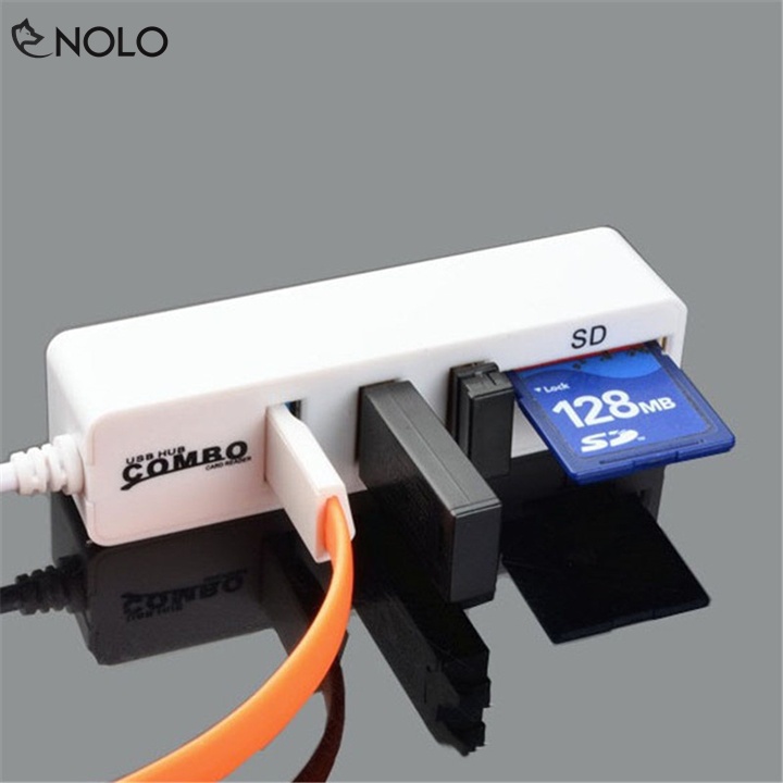 Hub USB 2.0 Đa Cổng Đọc Được USB Thẻ Nhớ SD Microsd Tương Thích Nhiều Hệ Điều Hành Dài Dây 15cm