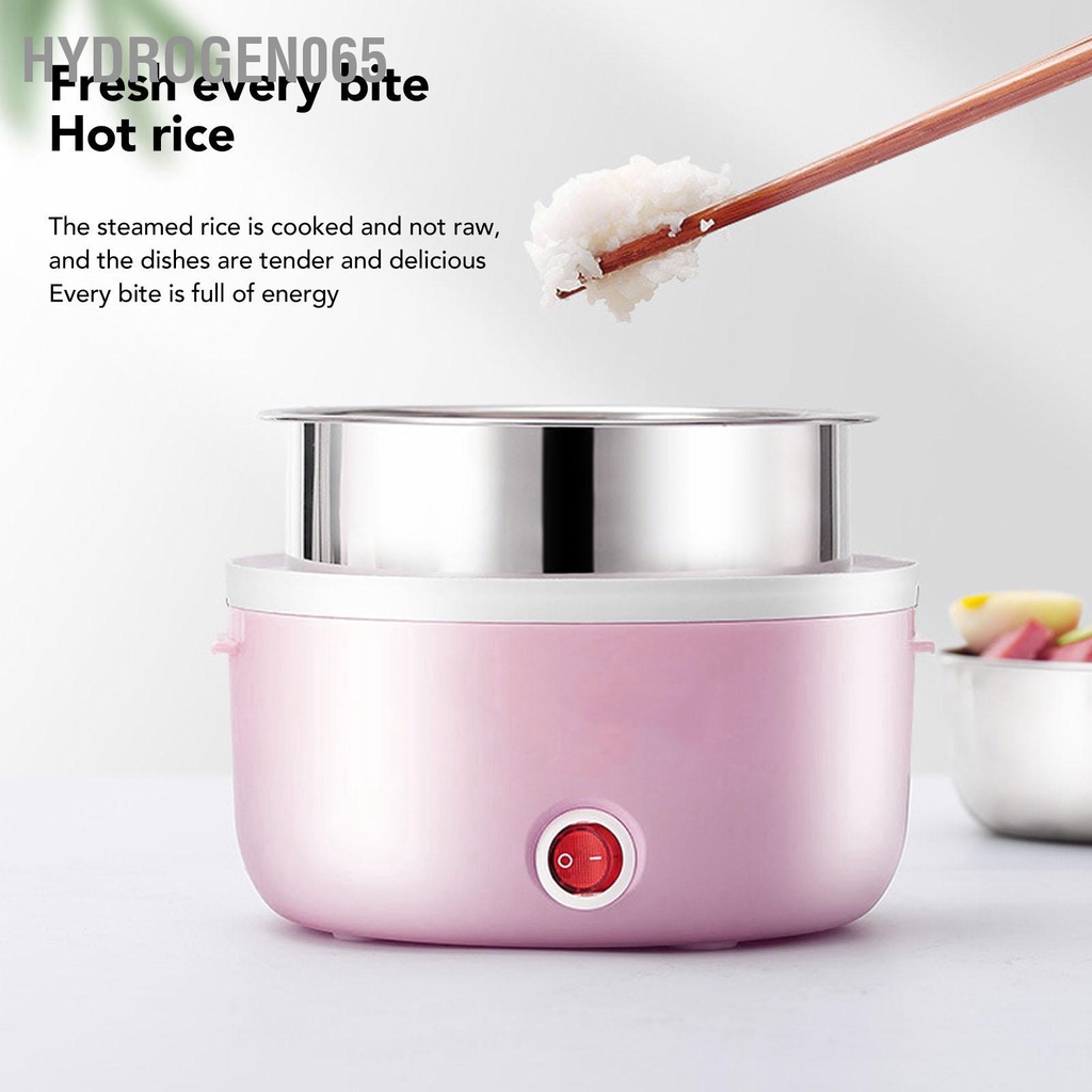 Hộp cơm hâm nóng điện 2 lớp di động bento lưu trữ thực phẩm giữ ấm 220V EU Plug Hydrogen065