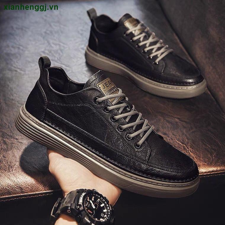 Giày thể thao da lót nhung không thấm nước phong cách mùa đông 2021 cho nam
