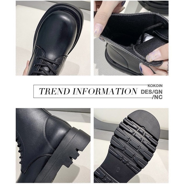 Boots Cao Cổ Nữ Da Đen Lì G32 | BigBuy360 - bigbuy360.vn