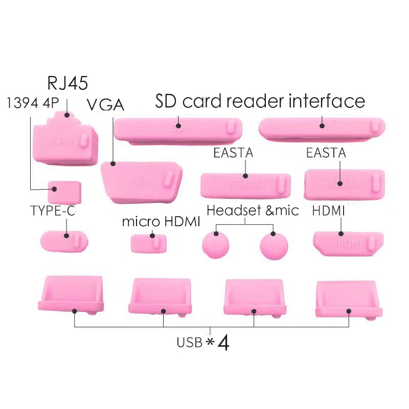Set 16 nút silicon chống bụi gắn cổng USB HDMI RJ45 chống thấm nước cho laptop | BigBuy360 - bigbuy360.vn