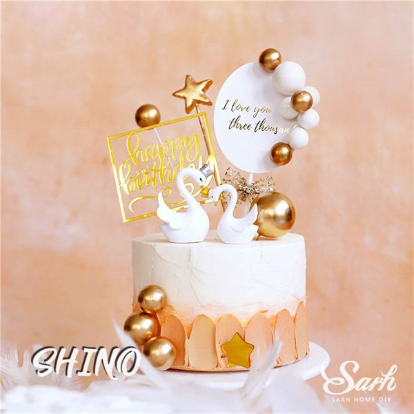 Bóng vàng/bạc trang trí bánh kem