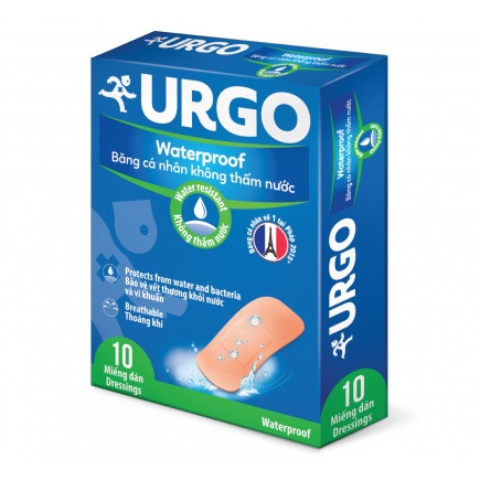 Băng cá nhân Urgo Waterproof không thấm nước phù hợp với người tiếp xúc nhiều với nước (Tắm biển, đi bơi,...)