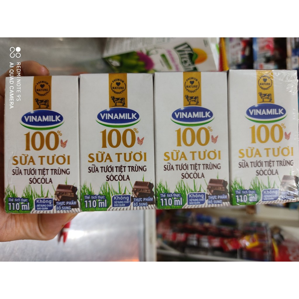 Sữa Tươi Vinamilk Có Đường 110ml ( lốc 4 hộp x 110ml)