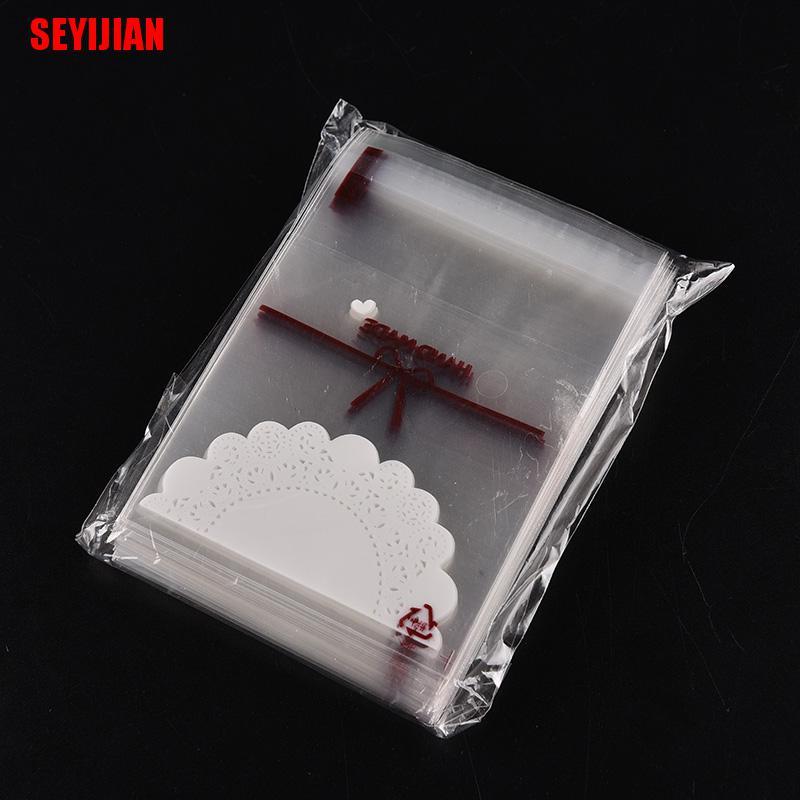 Set 100 túi đựng bánh kẹo họa tiết ren trắng độc đáo đẹp mắt