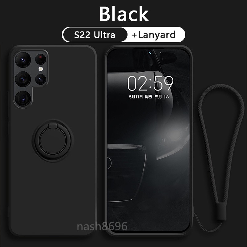 Ốp Điện Thoại Silicone Lỏng Kèm Móc Xỏ Ngón Nam Châm Cho Samsung S22 Ultra S22 Plus S22+ S21 FE