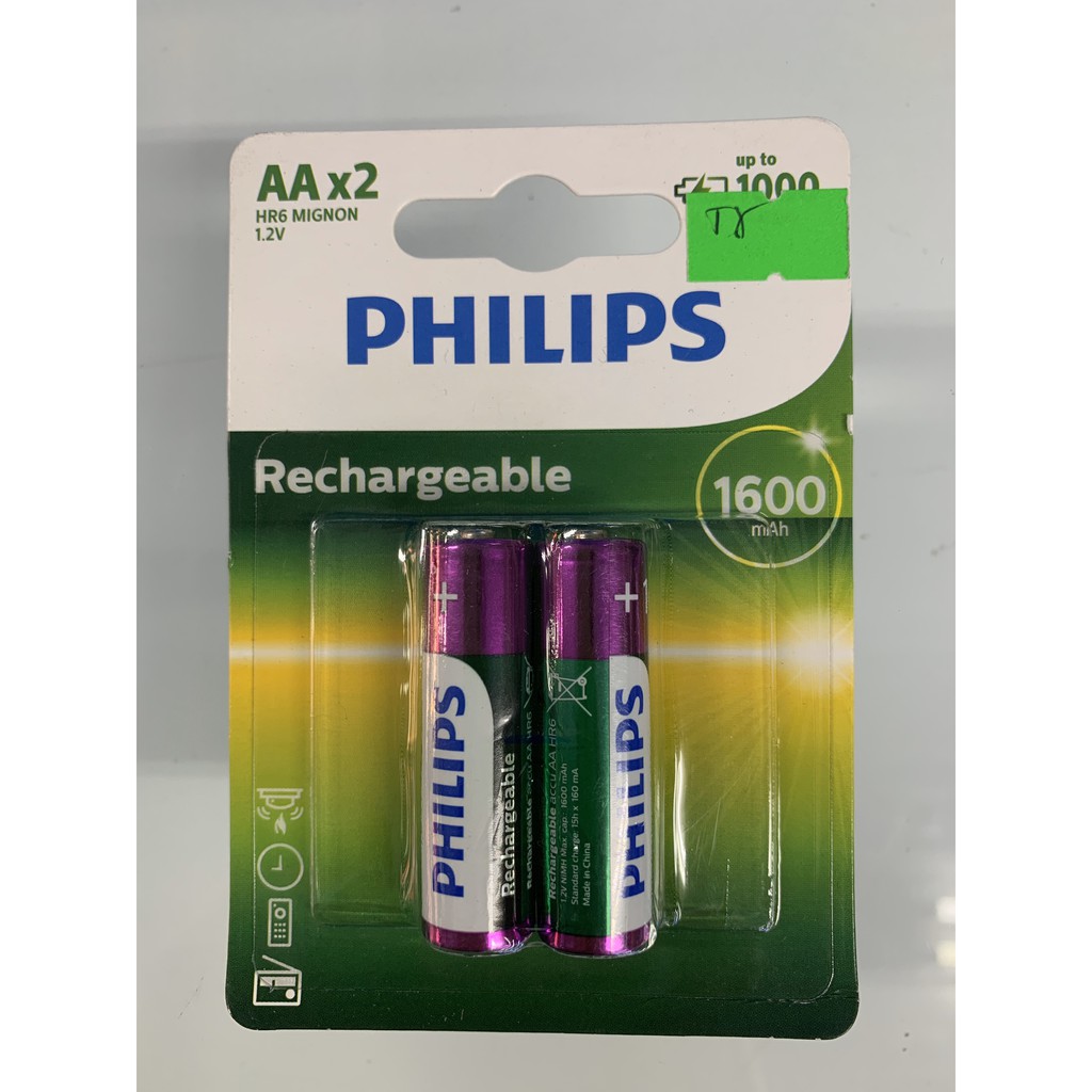 Pin sạc AA Philips 2000mAh - Vỉ 2 viên