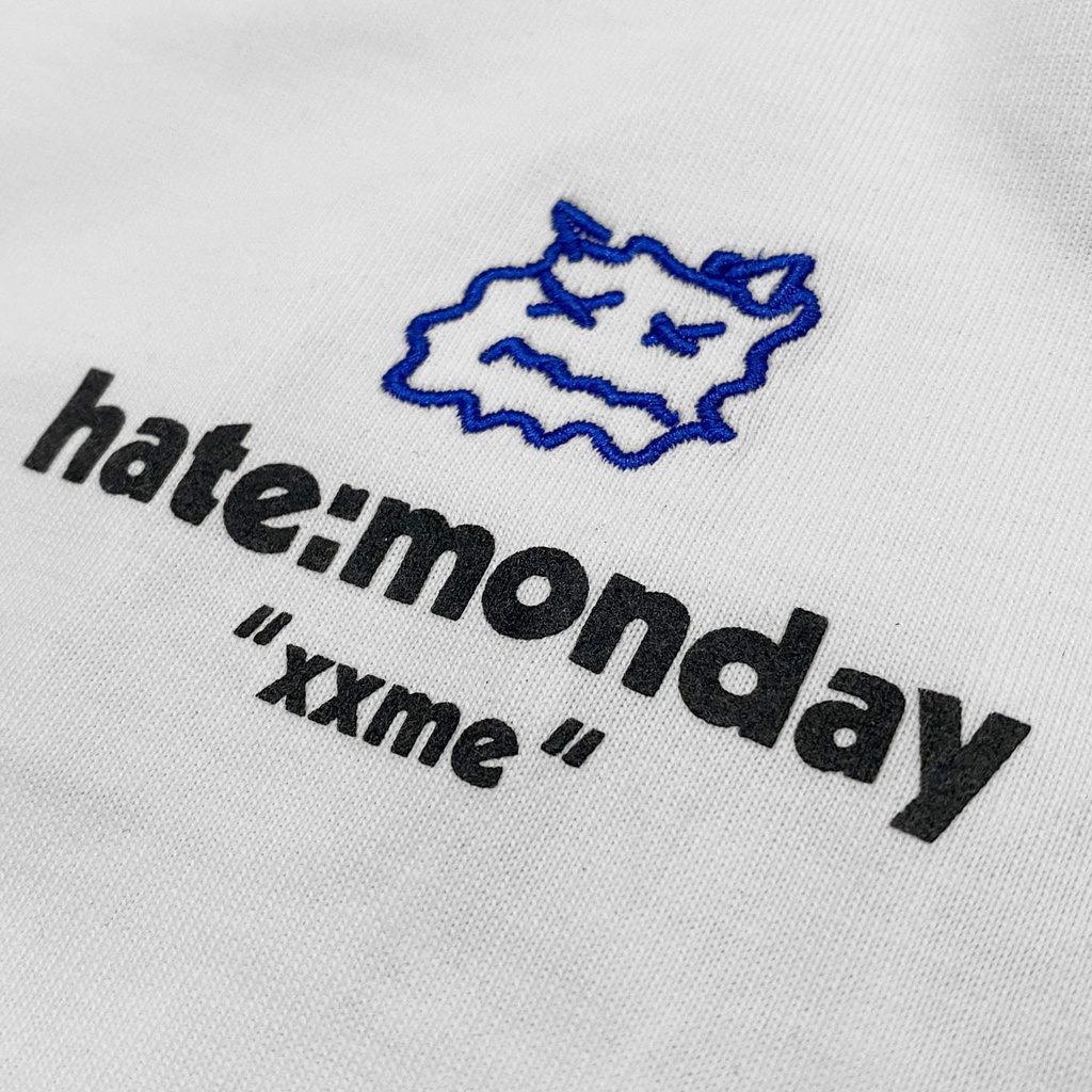 Áo thun tay lỡ nam nữ cotton thoáng mát Hate monday cao cấp - XXME - Trắng