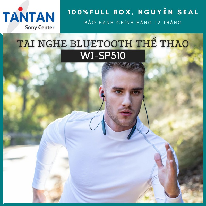 Tai Nghe BLUETOOTH THỂ THAO EXTRA-BASS Sony WI-SP510 | Kháng nước chuẩn IPX5 - Pin:15h - Sạc nhanh 10' nghe 60' - Micro