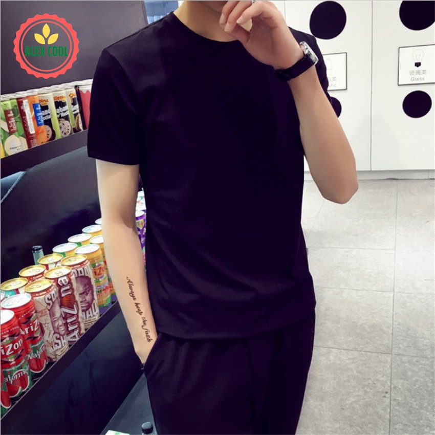 Áo thun nam, áo phông nam tay ngắn cổ tròn màu trơn chất thun lạnh co giãn 4 chiều alex cool | BigBuy360 - bigbuy360.vn
