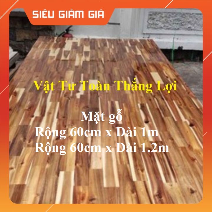 (Khổ rộng 60cm x dài 1m_1.2m) Mặt gỗ ghép làm mặt bàn kệ để đồ đựng gia vị