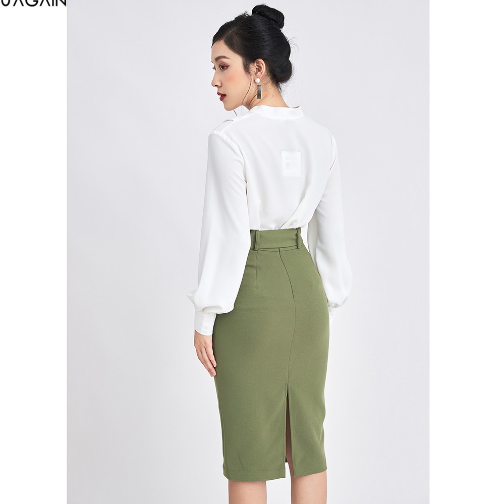 Áo sơ mi voan nữ công sở 92WEAR 3 MÀU, đủ size, xếp ly ASA1322