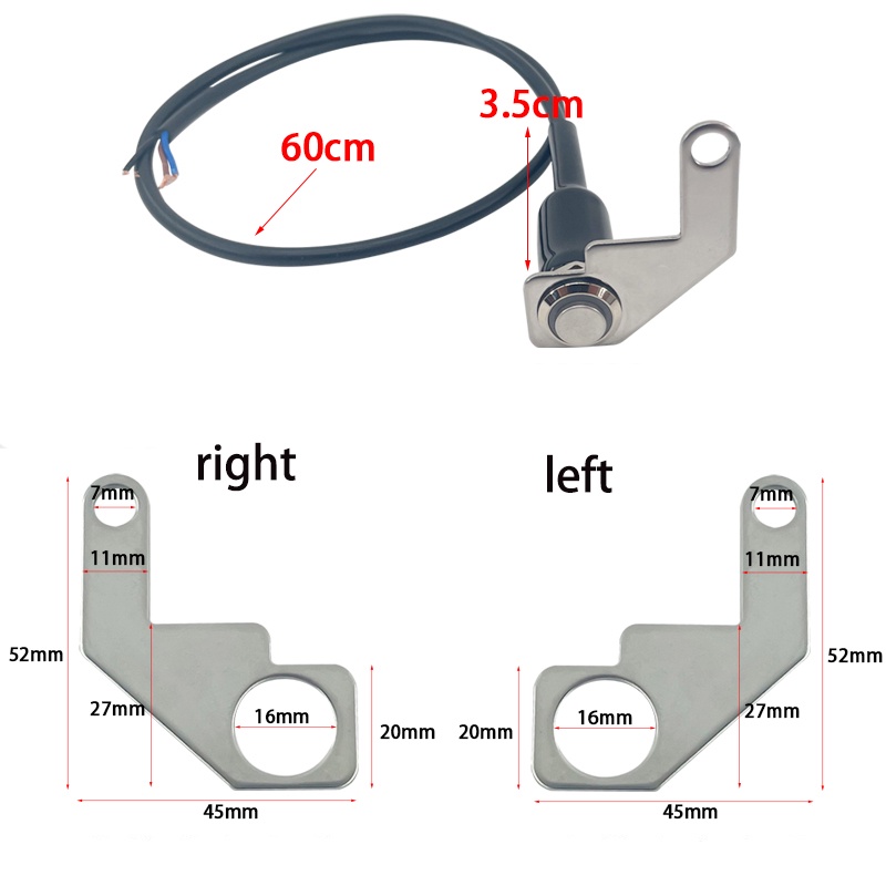 Công Tắc ON-OFF Xe Máy DC12V Bằng Thép Không Gỉ Chống Nước Có Nút Điều Chỉnh Được