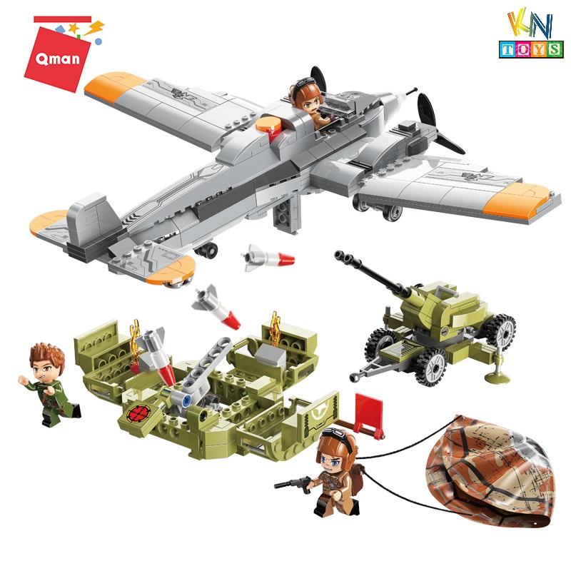Đồ chơi xếp hình, lắp ráp Qman 21013 – Máy bay ném bom (557 mảnh ghép)