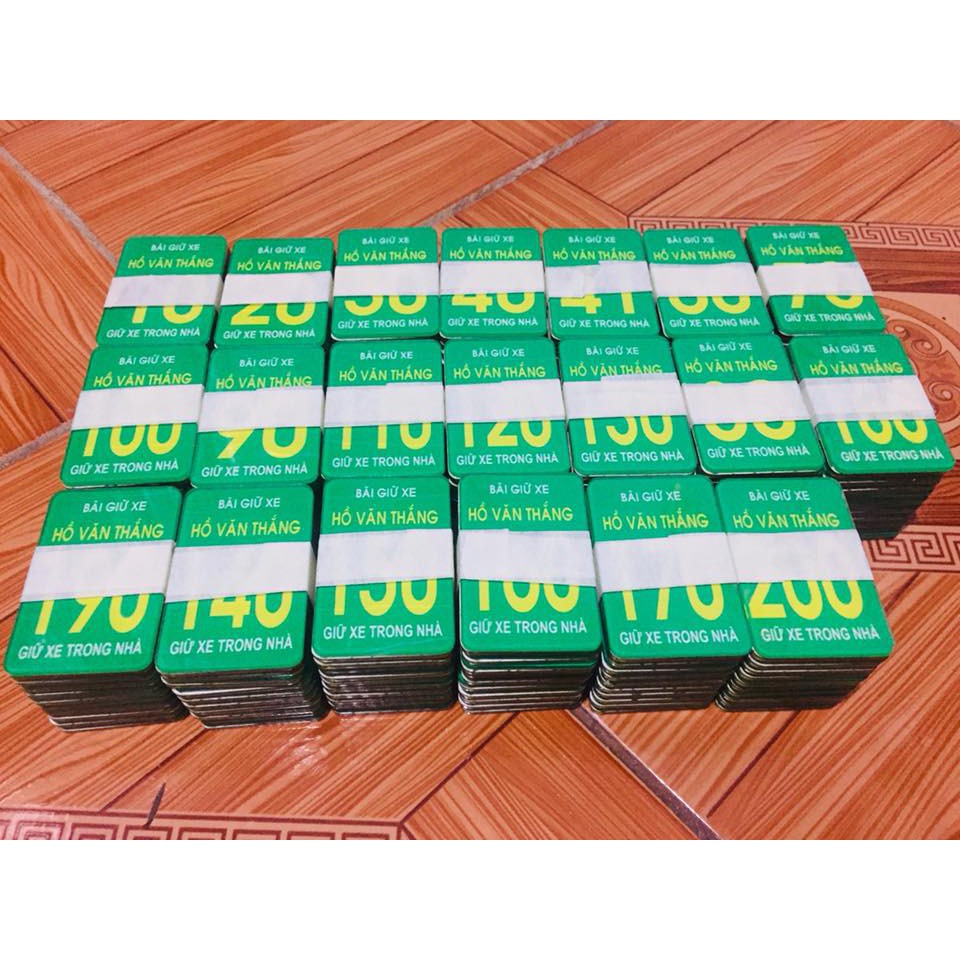 Thẻ giữ xe mica 4 x 6 cm combo 50 thẻ